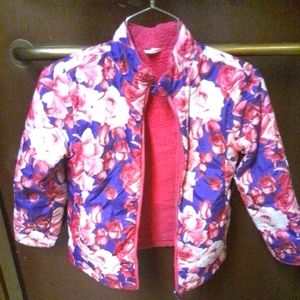 Flower print fall coat
